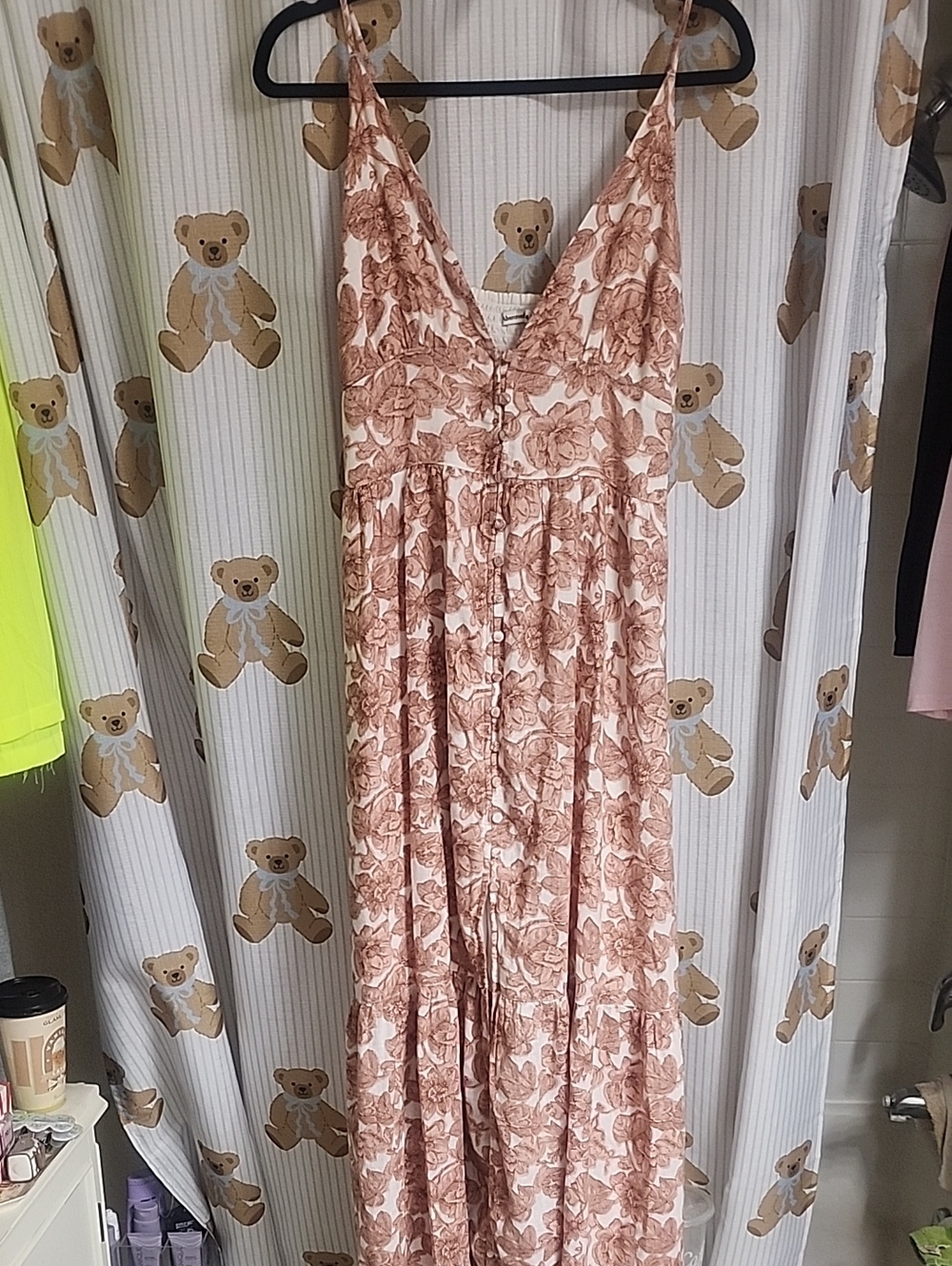 Women's Pink Floral Maxi Dress - Sleeveless V-Neck Abercrombie &Fitch